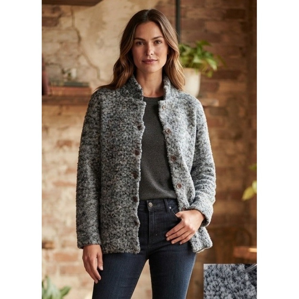 Lexi Mohair Wool Blend Cardigan Sweater Womens Medium Gray Travel Outdoor Taiwan